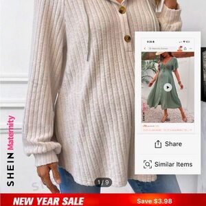 Ribbed Beige Maternity Sweater